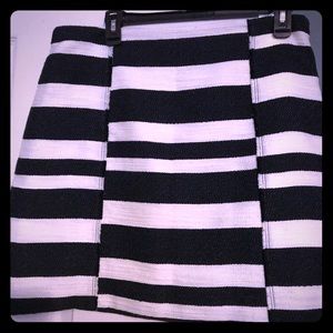 Loft Navy/White Striped Skirt; Size 12